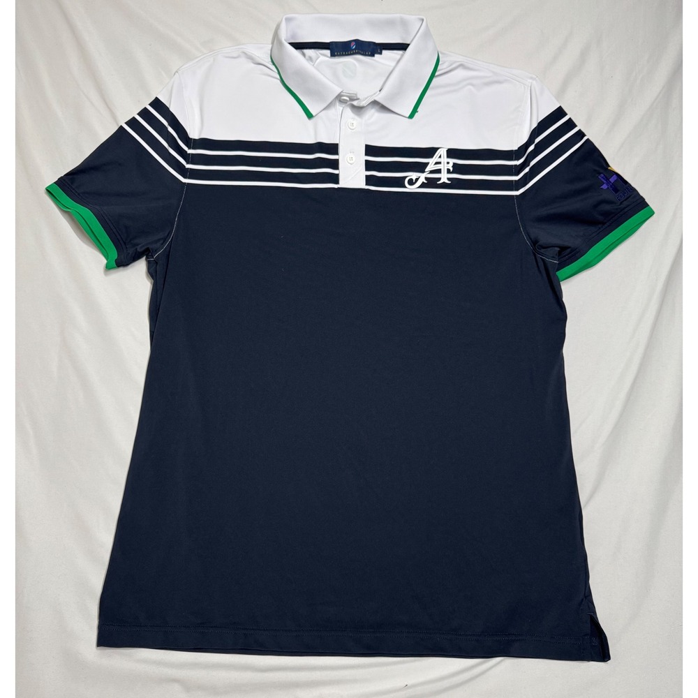 Extracurricular Mens Performance Polo Shirt Navy White Green HV3 Foundation L